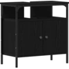 Image de vidaXL Armoire sous lavabo noir imitation chêne 60x30x60 cm