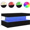 Image de vidaXL Table basse avec lampes LED noir aspect chêne 90x50x40 cm