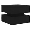 Image de vidaXL Table basse avec lampes LED noir aspect chêne 50x50x40 cm