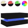 Image de vidaXL Table basse avec lampes LED noir aspect chêne 90x50x40 cm