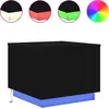Image de vidaXL Table basse avec lampes LED noir aspect chêne 50x50x40 cm