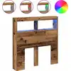 Image de vidaXL Tête de lit LED avec étagères aspect bois ancien 100x17x102 cm