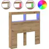 Image de vidaXL Tête de lit LED avec étagères Chêne Artisan 100x17x102 cm