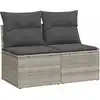 Image de vidaXL Ensemble de salon de jardin 2 pièces avec coussins gris clair Poly rotin