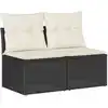 Image de vidaXL Ensemble de salon de jardin 2 pièces avec coussins noir poly rotin