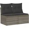 Image de vidaXL Ensemble de salon de jardin 2 pièces avec coussins gris clair Poly rotin