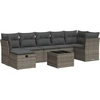 Image de vidaXL Ensemble de jardin canapé 8 pièces avec coussins Gris Poly rotin