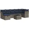Image de vidaXL Ensemble de jardin canapé 8 pièces avec coussins Gris Poly rotin