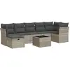 Image de vidaXL Ensemble de jardin canapé 8 pièces avec coussins gris clair Poly rotin
