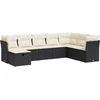 Image de vidaXL Ensemble de jardin canapé 8 pièces avec coussins noir poly rotin