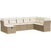 Image de vidaXL Ensemble de jardin canapé 8 pièces avec coussins Beige Poly Rattan