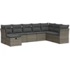 Image de vidaXL Ensemble de jardin canapé 8 pièces avec coussins Gris Poly rotin