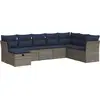Image de vidaXL Ensemble de jardin canapé 8 pièces avec coussins Gris Poly rotin