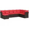 Image de vidaXL Ensemble de jardin canapé 8 pièces avec coussins Marron Poly rotin