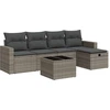 Image de vidaXL Ensemble de salon de jardin 6 pièces avec coussins Gris Poly rotin