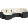 Image de vidaXL Ensemble de salon de jardin 6 pièces avec coussins noir poly rotin