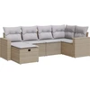 Image de vidaXL Ensemble de salon de jardin 6 pièces avec coussins Beige Poly Rattan