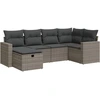 Image de vidaXL Ensemble de salon de jardin 6 pièces avec coussins Gris Poly rotin