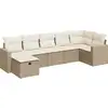 Image de vidaXL Ensemble de salon de jardin 7 pièces avec coussins Beige Poly Rattan
