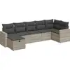 Image de vidaXL Ensemble de salon de jardin 7 pièces avec coussins gris clair Poly rotin