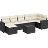 Image de vidaXL Ensemble de jardin canapé 8 pièces avec coussins noir poly rotin