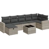 Image de vidaXL Ensemble de jardin canapé 8 pièces avec coussins gris clair Poly rotin