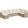 Image de vidaXL Ensemble de jardin canapé 8 pièces avec coussins Beige Poly Rattan