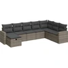 Image de vidaXL Ensemble de jardin canapé 8 pièces avec coussins Gris Poly rotin