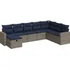 Image de vidaXL Ensemble de jardin canapé 8 pièces avec coussins Gris Poly rotin