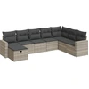 Image de vidaXL Ensemble de jardin canapé 8 pièces avec coussins gris clair Poly rotin
