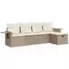 Image de vidaXL Ensemble de salon de jardin 5 pièces avec coussins Beige Poly Rattan