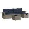 Image de vidaXL Ensemble de salon de jardin 6 pièces avec coussins Gris Poly rotin