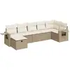 Image de vidaXL Ensemble de salon de jardin 7 pièces avec coussins Beige Poly Rattan