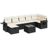 Image de vidaXL Ensemble de jardin canapé 8 pièces avec coussins noir poly rotin