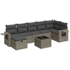 Image de vidaXL Ensemble de jardin canapé 8 pièces avec coussins Gris Poly rotin