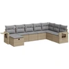 Image de vidaXL Ensemble de jardin canapé 8 pièces avec coussins Beige Poly Rattan