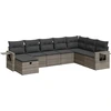 Image de vidaXL Ensemble de jardin canapé 8 pièces avec coussins Gris Poly rotin
