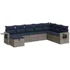 Image de vidaXL Ensemble de jardin canapé 8 pièces avec coussins Gris Poly rotin