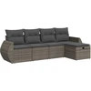 Image de vidaXL Ensemble de salon de jardin 5 pièces avec coussins Gris Poly rotin