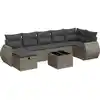 Image de vidaXL Ensemble de jardin canapé 8 pièces avec coussins Gris Poly rotin