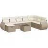 Image de vidaXL Ensemble de salon de jardin 9 pièces avec coussins beige Poly rotin