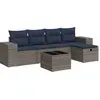 Image de vidaXL Ensemble de salon de jardin 6 pièces avec coussins Gris Poly rotin