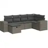 Image de vidaXL Ensemble de salon de jardin 6 pièces avec coussins Gris Poly rotin