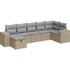 Image de vidaXL Ensemble de salon de jardin 7 pièces avec coussins Beige Poly Rattan