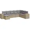 Image de vidaXL Ensemble de jardin canapé 8 pièces avec coussins Beige Poly Rattan