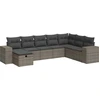 Image de vidaXL Ensemble de jardin canapé 8 pièces avec coussins Gris Poly rotin