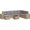 Image de vidaXL Ensemble de salon de jardin 9 pièces avec coussins beige Poly rotin