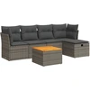 Image de vidaXL Ensemble de salon de jardin 6 pièces avec coussins Gris Poly rotin