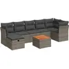 Image de vidaXL Ensemble de jardin canapé 8 pièces avec coussins Gris Poly rotin
