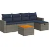 Image de vidaXL Ensemble de salon de jardin 6 pièces avec coussins Gris Poly rotin